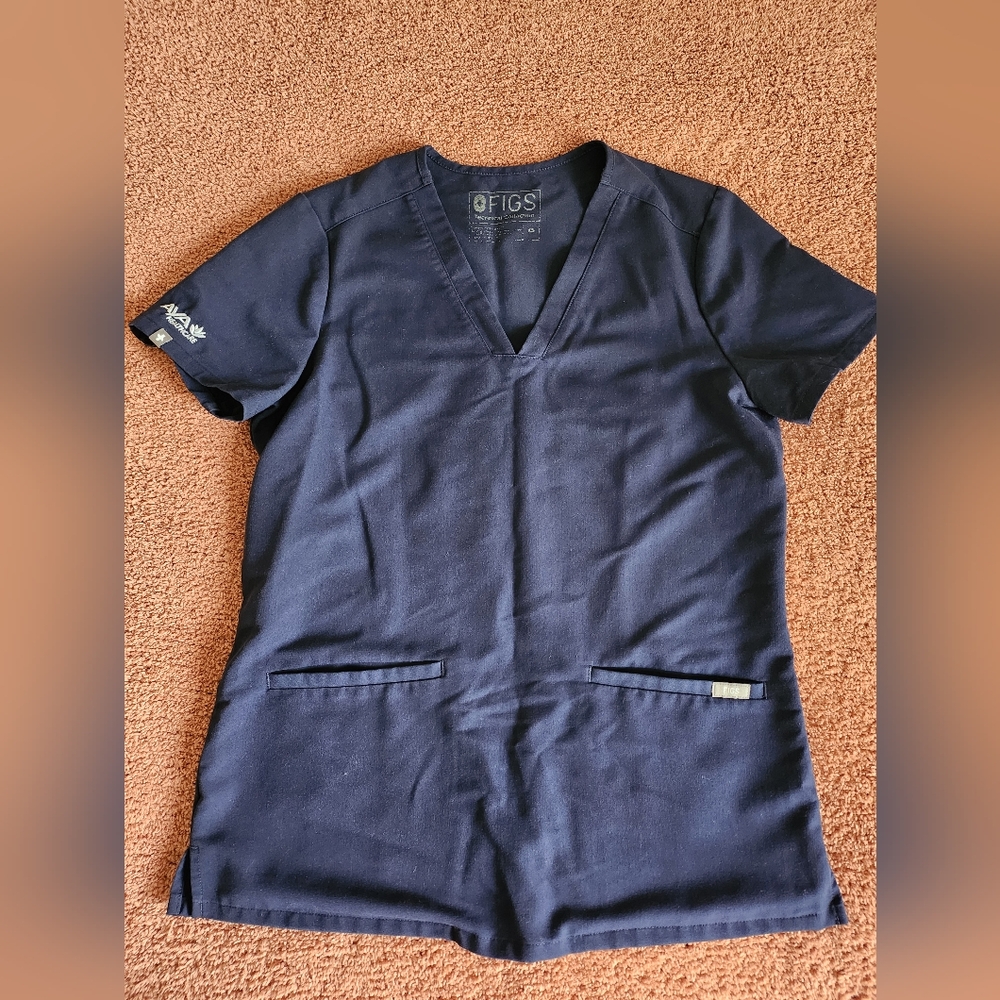 FIGS Navy Blue Scrub Top